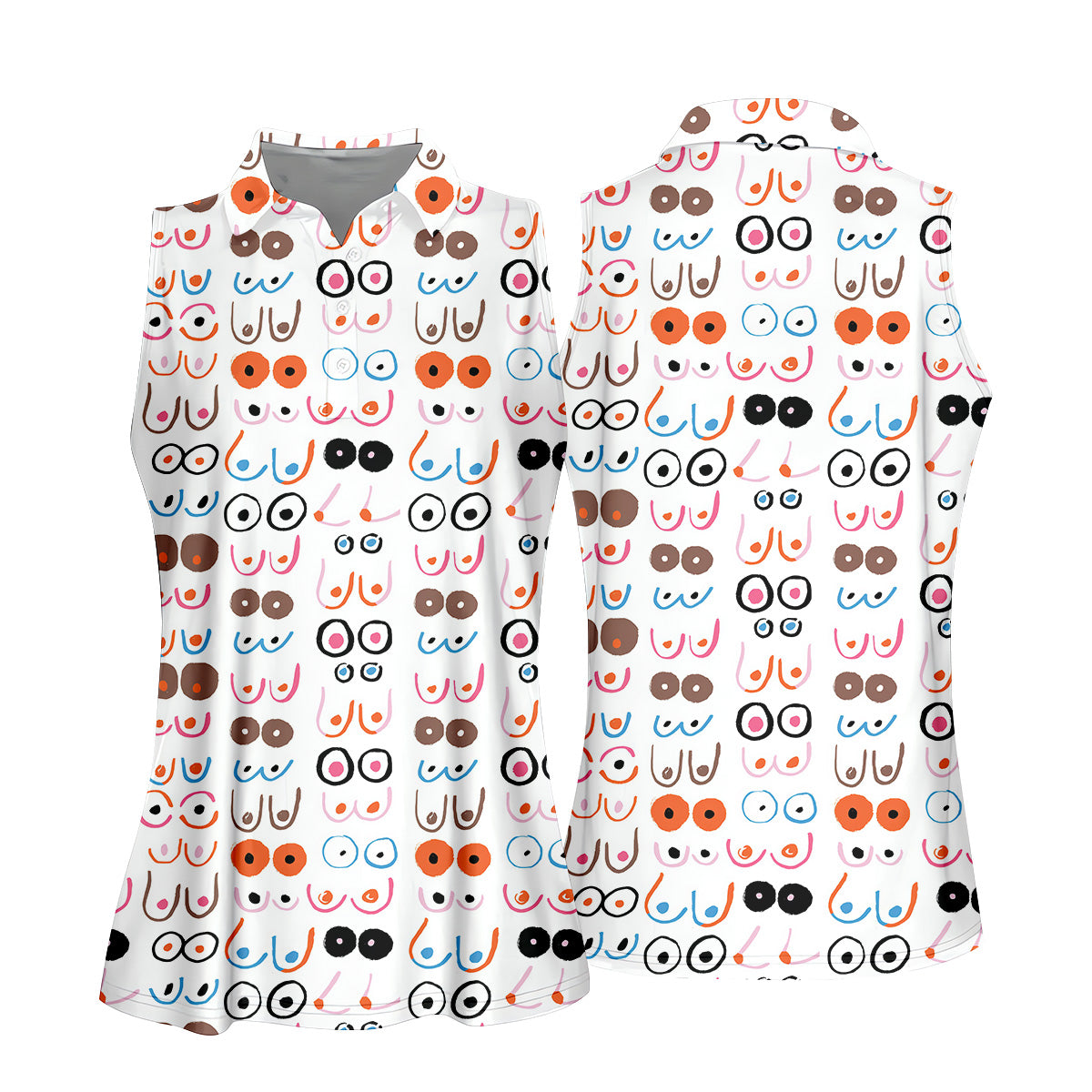 Funny Boob Womens Golf Polo Shirt, Ladies Golf Clothes, Custom Ladies Golf Shirt