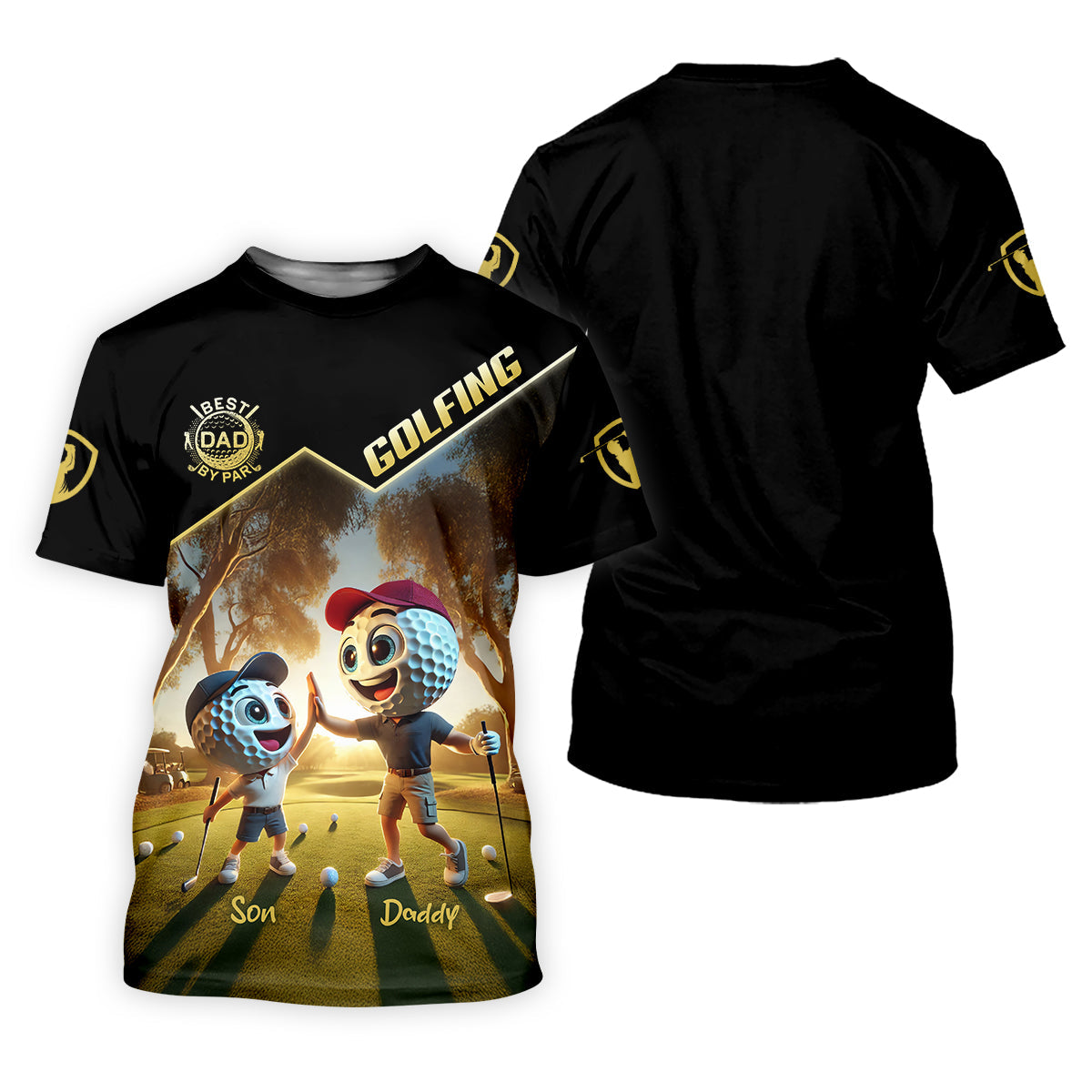 Best Dad By Par Custom Men's Golf Polo Shirt, Dad Golf Gift, Christmas Golf Gift