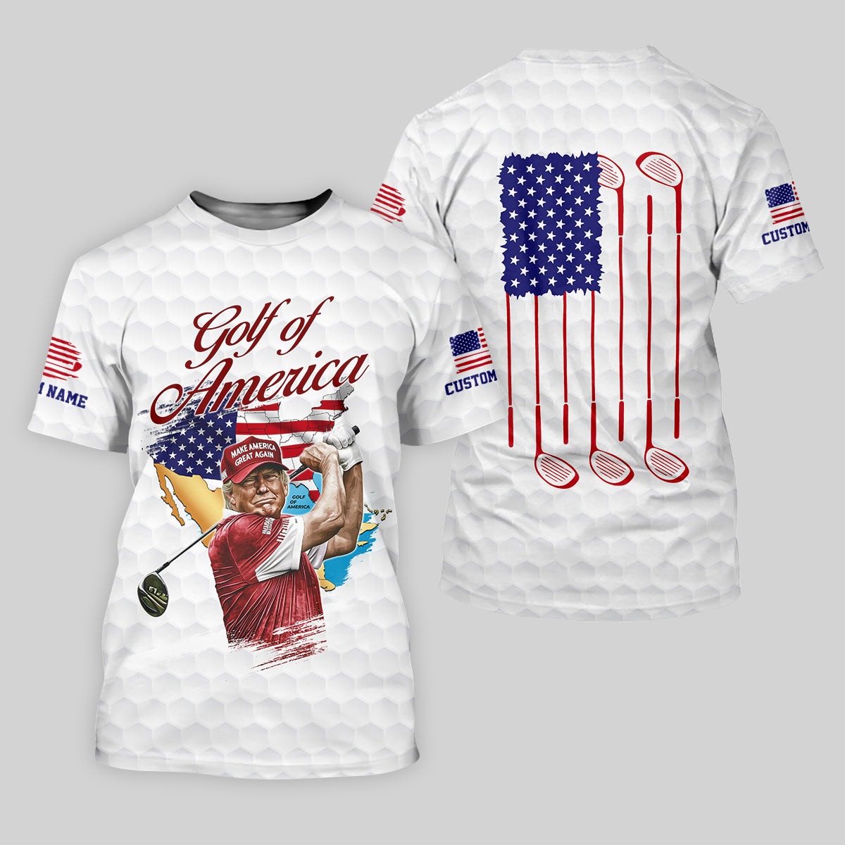 Golf Of America Custom Men's Golf Polo Shirt, Funny Golf Shirt, Christmas Golf Gift