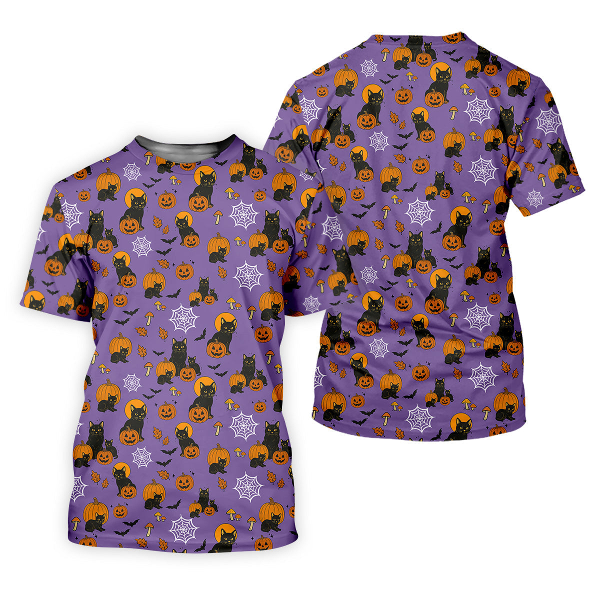 Halloween Cat Pumpkin Purple Golf Shirt, Golf Hoodie, Golf Gift For Men, Golfing Apparel
