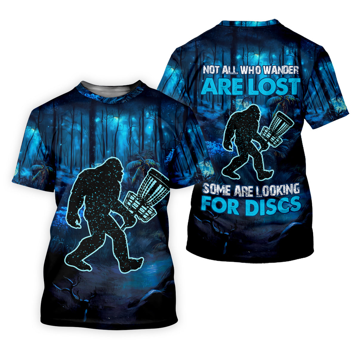 Not All Who Wander Are Lost Bigfoot Discs Golf Men's Golf Polo Shirt, Funny Golf Shirt, Dad Golf Gift