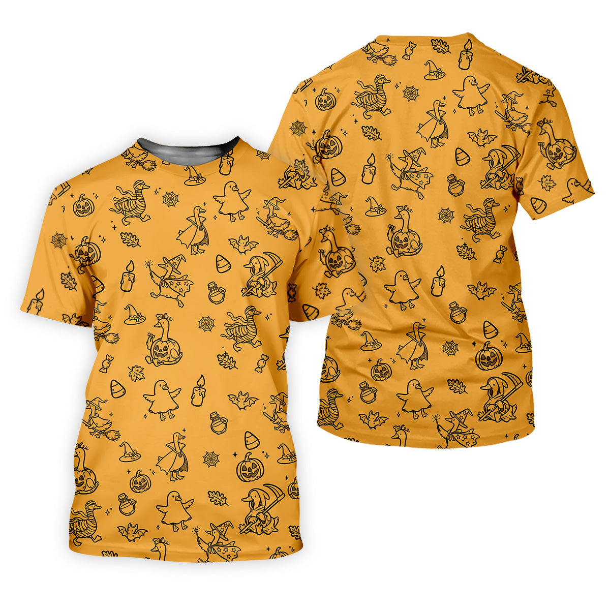 Goose Halloween, Doodle Pattern, Yellow Golf Shirt, Mens Funny Golf Shirts, Long Sleeve Golf Shirts, Men Golf Polo