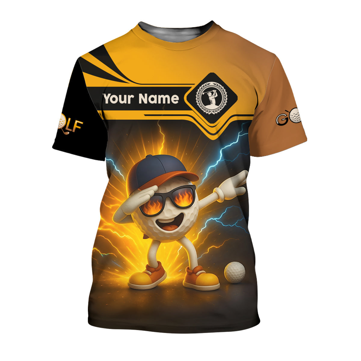 Funny Golf Ball Dabbing Shirt, Men's Funny Graphic Golf Polo Shirt, Gifts For Golfing Dad