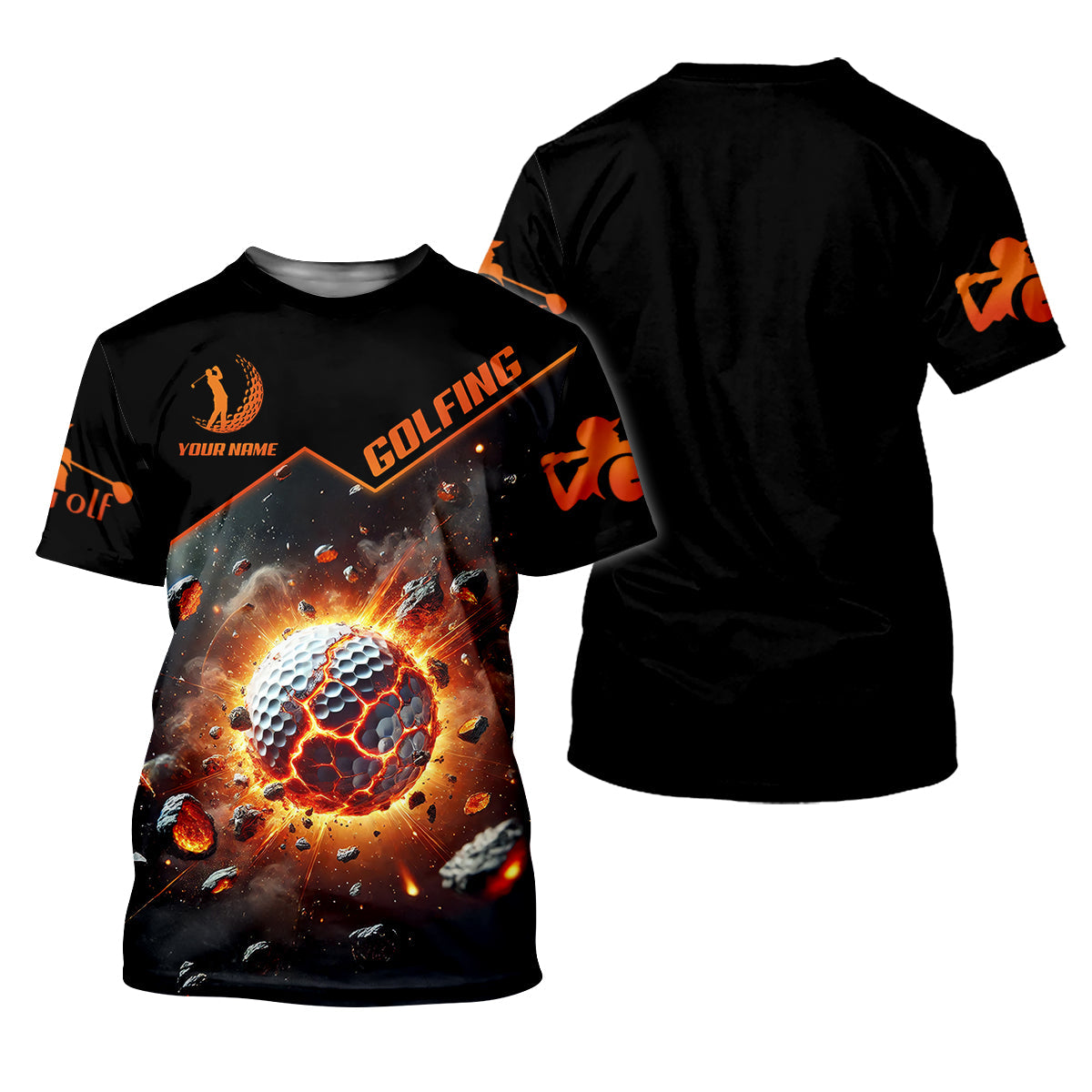 Galactic Golf Men's Golf Polo Shirt, Golfing Apparel, Mens Golf Gift, Funny Golf Shirt