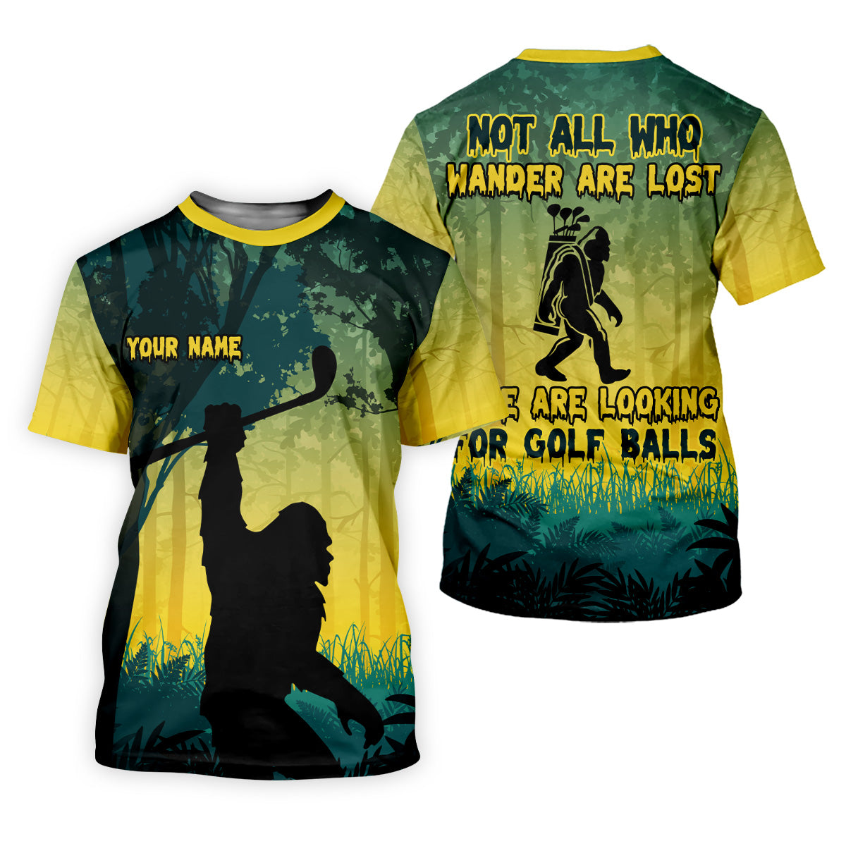 Bigfoot Men's Golf Polo Shirt, Dad Golf Gift, Mens Golf Gift, Funny Golf Shirt, Golf Gift Ideas For Him