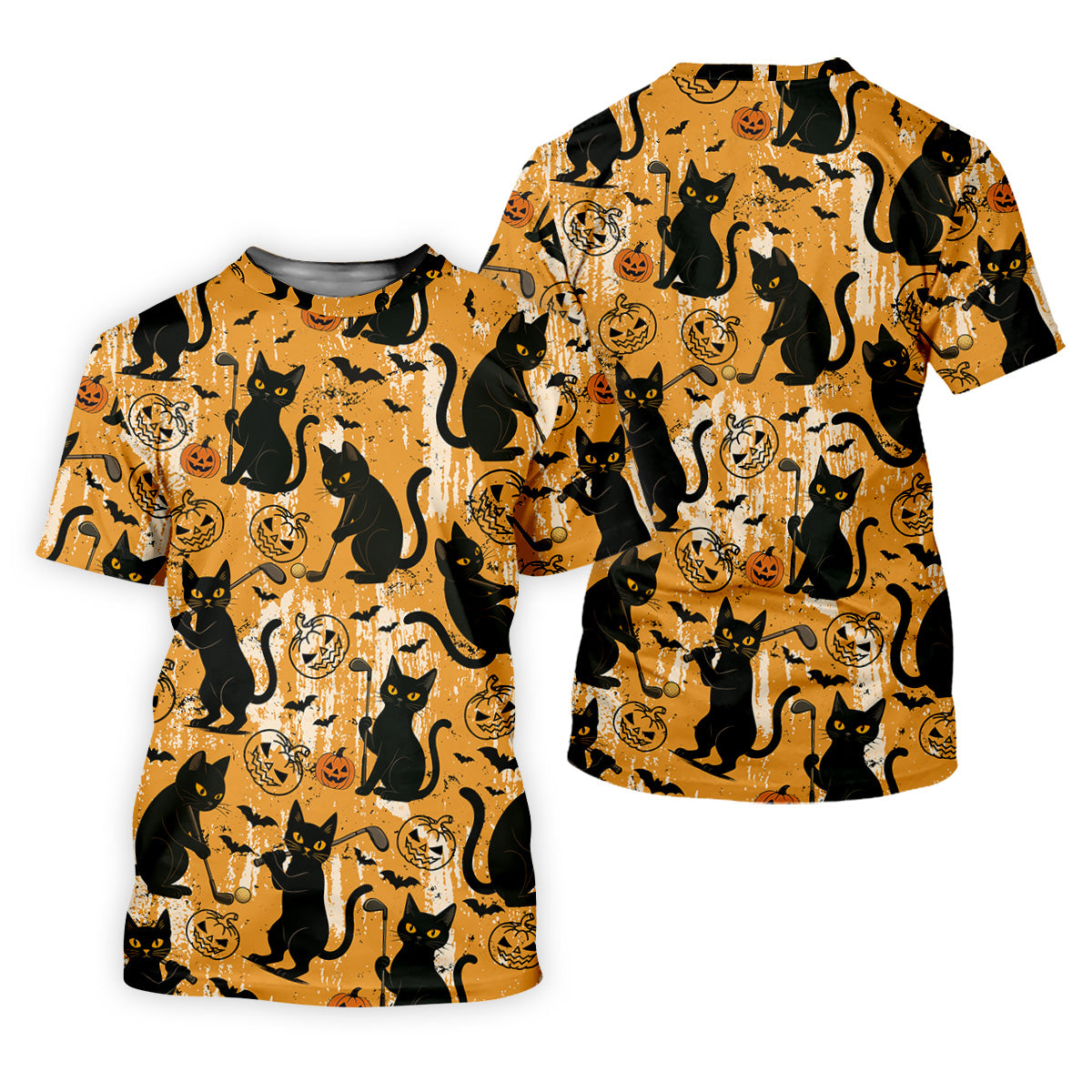 Funny Black Cat Golf Polo Shirt, Halloween Golf Shirt, Womens Golf Polo, Halloween Polo Shirt