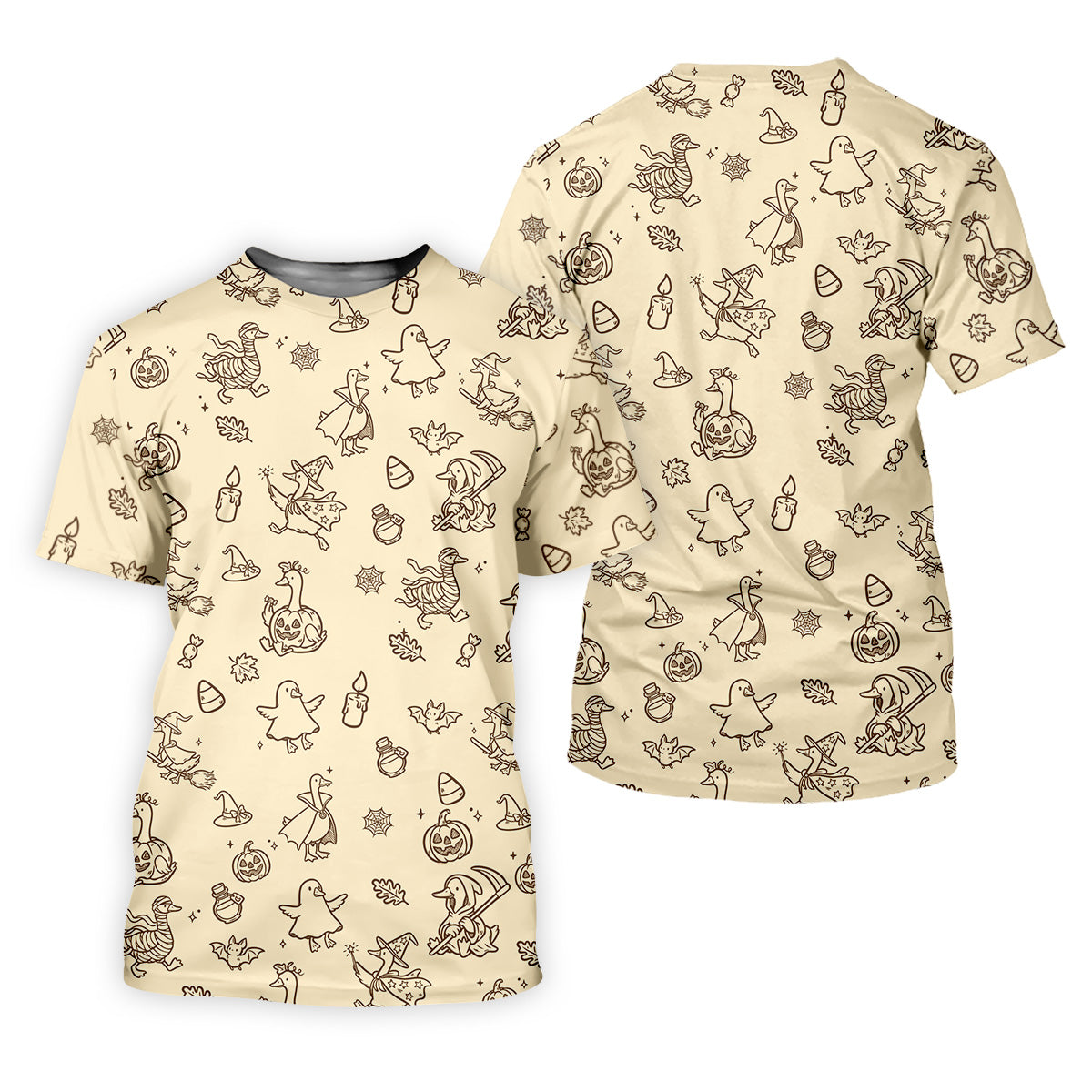 Goose Halloween, Doodle Pattern, Beige Golf Shirt, Mens Funny Golf Shirts, Long Sleeve Golf Shirts, Men Golf Polo