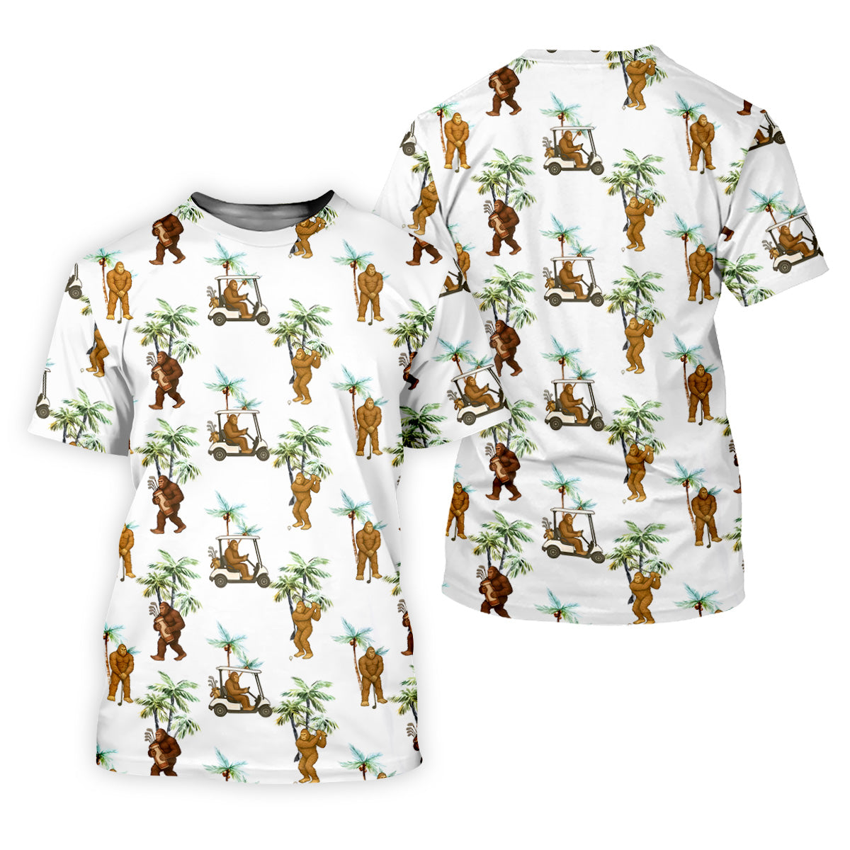 Bigfoot Golf Hawaiian Shirt, Tropical Golf Shirts, Fun Golf Shirts For Men, Golfing Apparel