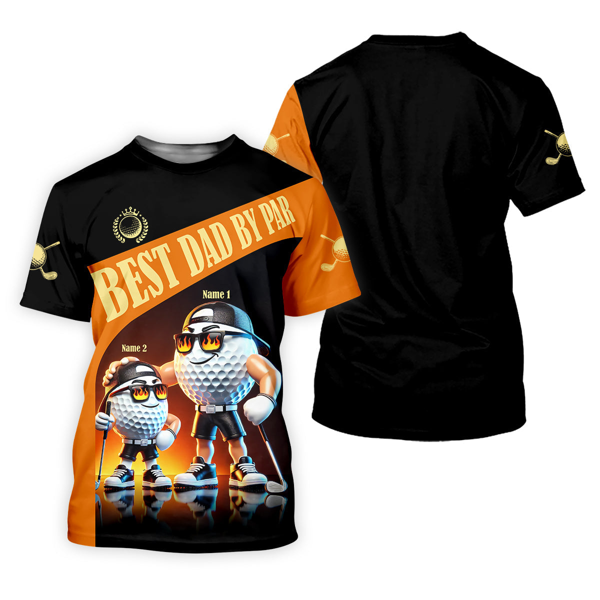 Best Dad By Par Custom Men's Golf Polo Shirt, Funny Golf Shirt, Dad Golf Gift