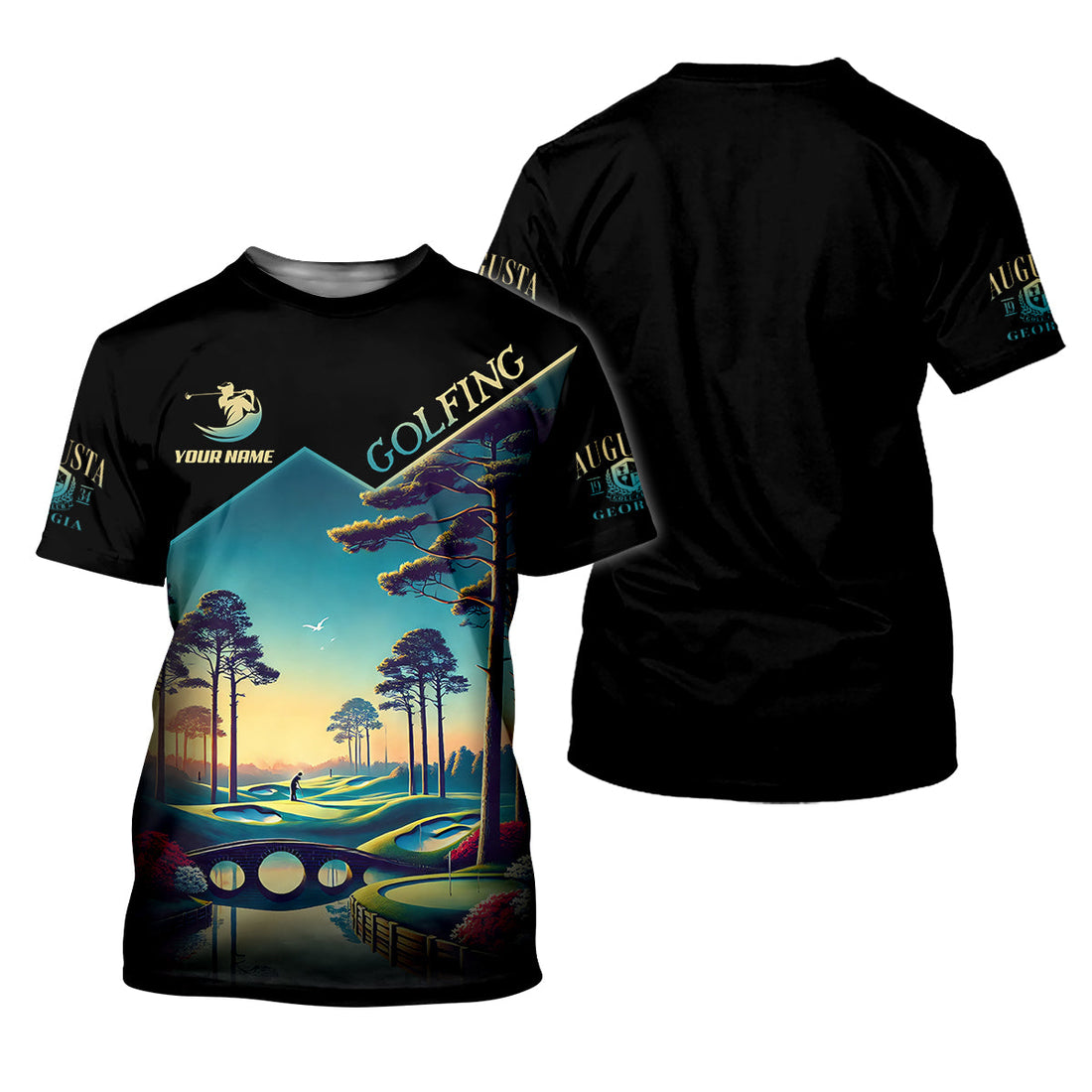 Custom Augusta Georgia Hogan Bridge Men's Golf Polo Shirt, Golfing Apparel, Golf Gifts For Men