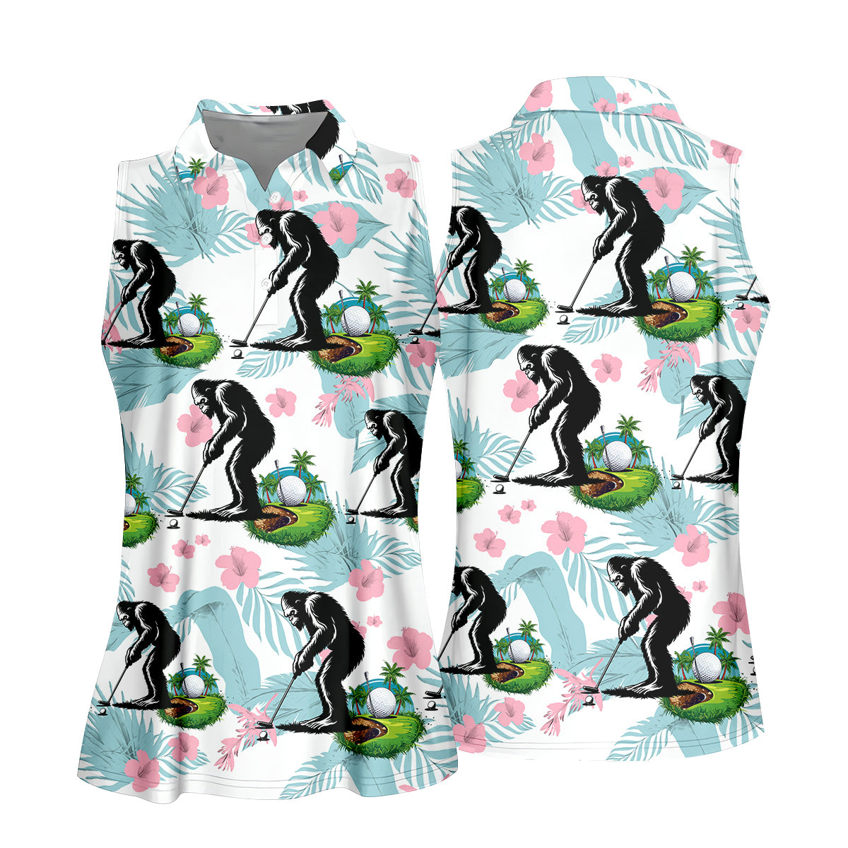 Bigfoot Shirt, Sasquatch Golf Shirt, Hawaiian Golf Shirts, Cute Golf Shirt, Ladies Golf Shirts, Golf Gifts For Her