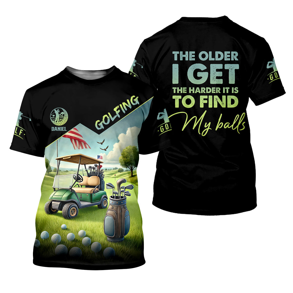 The Older I Get Custom Men's Golf Polo Shirt, Funny Golf Shirt, Dad Golf Gift