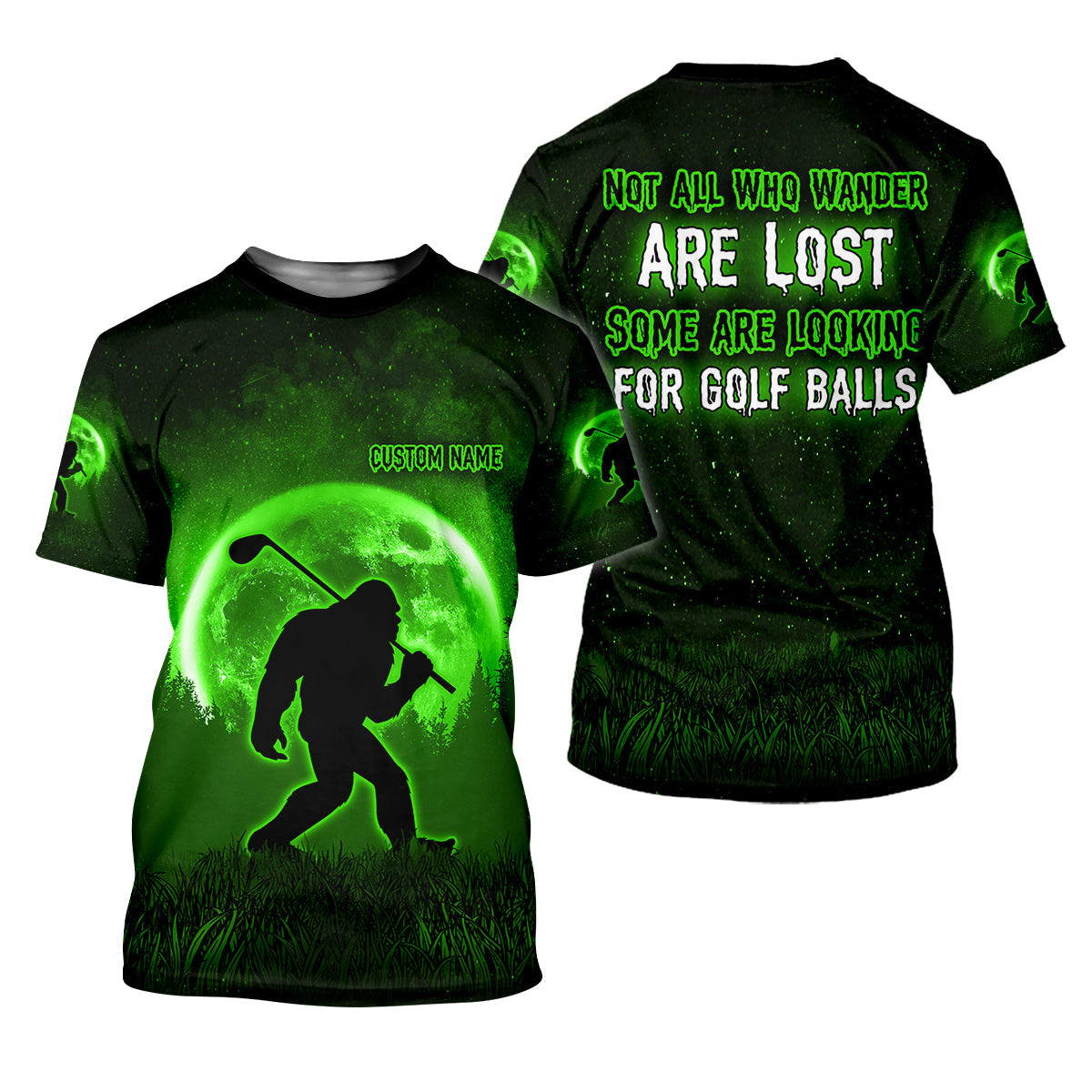 Custom Bigfoot Golf Polo Shirt, Mens Golf Gift, Funny Golf Shirt, Golf Gift For Dad