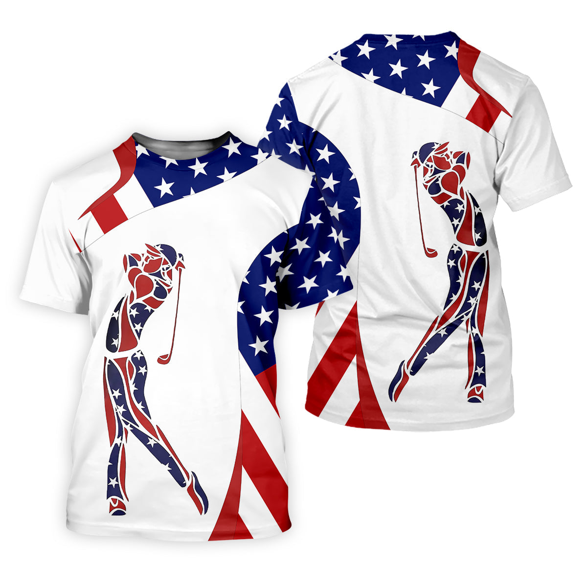 American Golfer Mens Golf Polo Shirt, Mens Golf Gift, Mens Golf Shirt