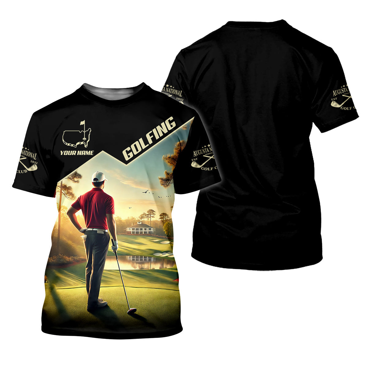 Custom Augusta Golfer Men's Golf Polo Shirt, Golfing Apparel, Mens Golf Gift, Funny Golf Polo Shirt