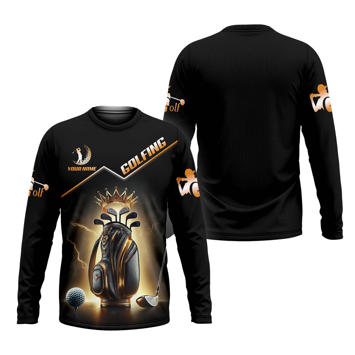 Golden Glory Men's Golf Polo Shirt, Golfing Apparel, Mens Golf Gift, Funny Golf Shirt