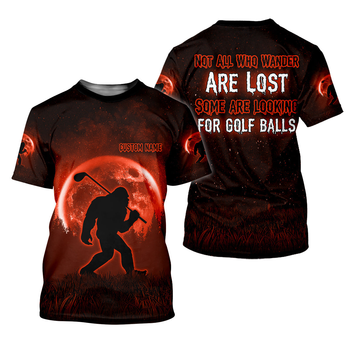 Custom Bigfoot Golf Polo Shirt, Mens Golf Gift, Funny Golf Shirt, Golf Gift For Dad