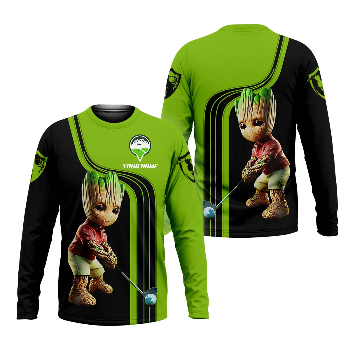 Custom Babygroot Men's Golf Polo Shirt, Funny Golf Shirt, Gift For Golfers