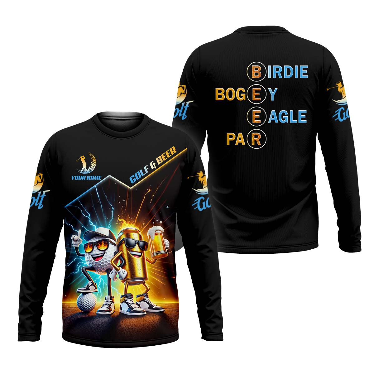 Beer And Golf Funny Golf Polo Shirt, Golfing Apparel, Golf Gift For Men, Funny Golf Shirt