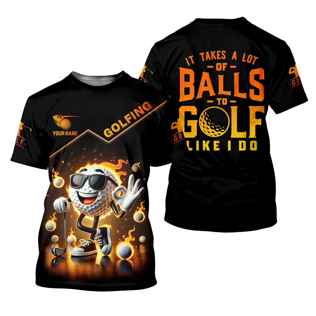 It Takes a Lot of Balls to Golf the Way I Do Custom Men's Golf Polo Shirt, Funny Golf Shirt, Dad Golf Gift