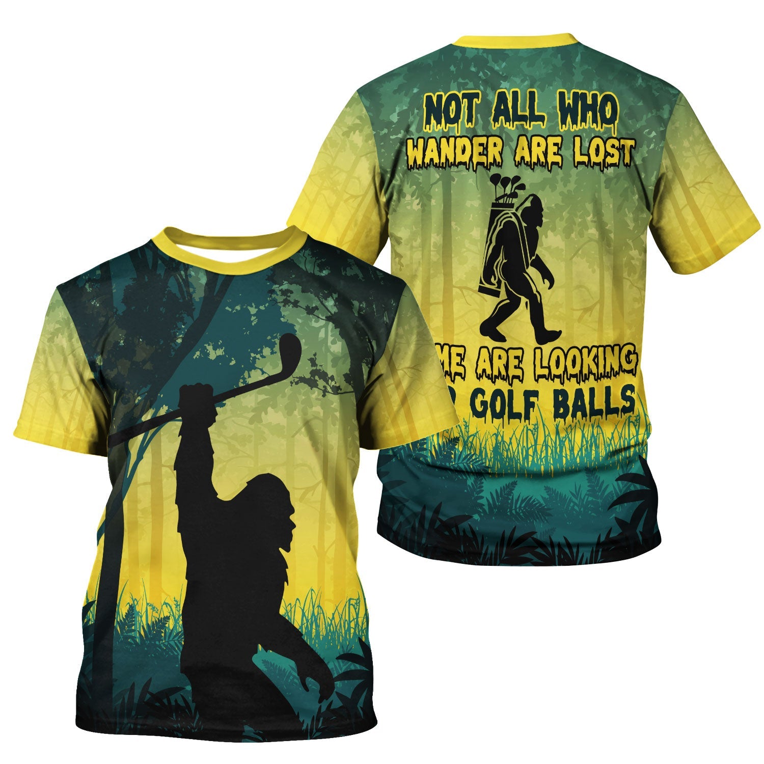 Bigfoot Hawaiian Polo Golf Shirts, Mens Golf Gift, Funny Golf Shirt