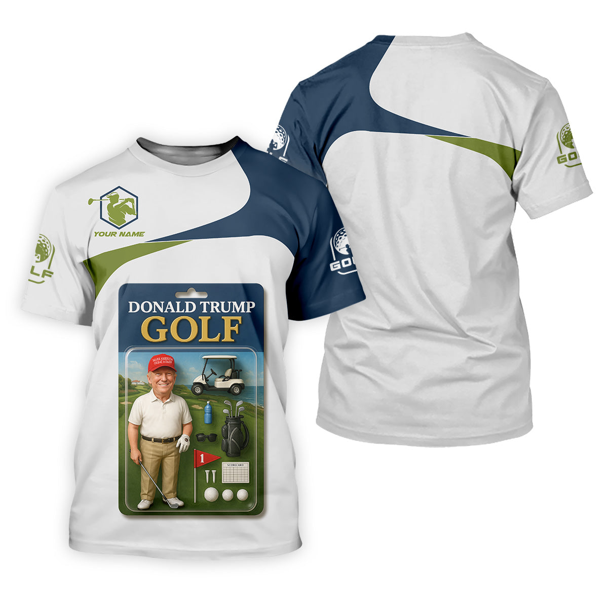 Trump Golfing Custom Men's Golf Polo Shirt, Golfing Apparel, Gift For Golfers