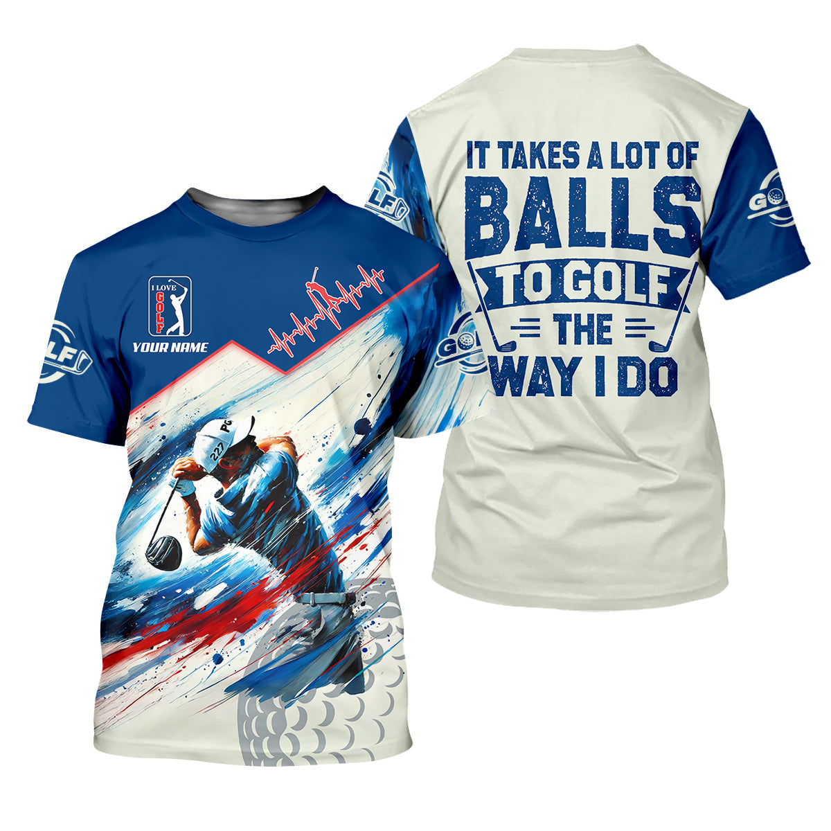 It Takes A Lot Of Balls To Golf The Way I Do Custom Men's Golf Polo Shirt, Mens Golf Gift, Mens Golf Shirt