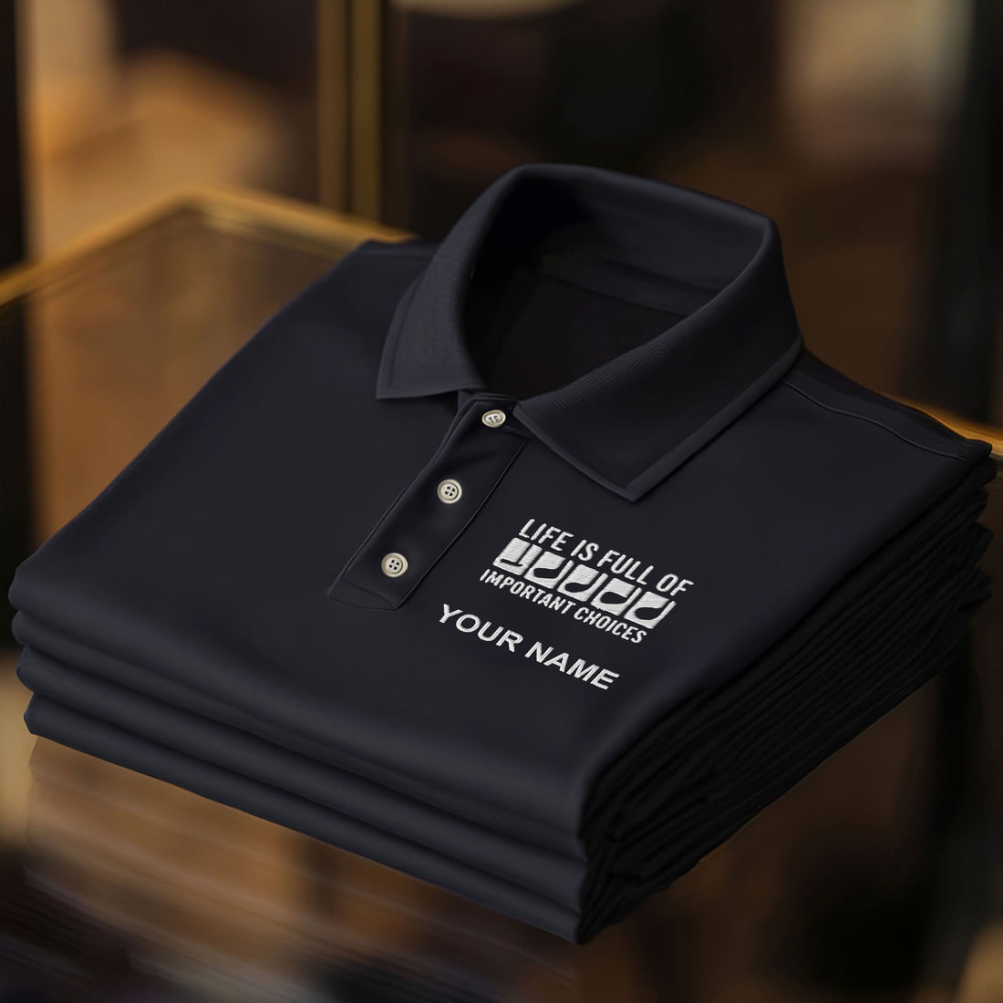 Life Is Full Of Important Choices Custom Embroidered Golf Polo Shirt, Dad Golf Gift