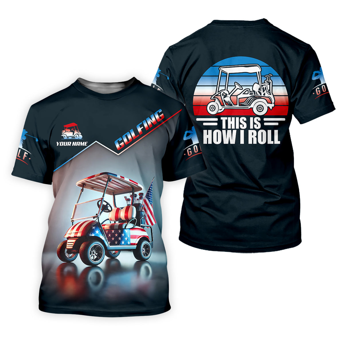 This Is How I Roll Custom Men's Golf Polo Shirt, Funny Golf Shirt, Dad Golf Gift