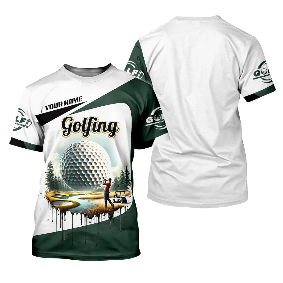 Golfing Swing Custom Golf Polo Shirt, Golfing Apparel, Mens Golf Gift, Funny Golf Shirt