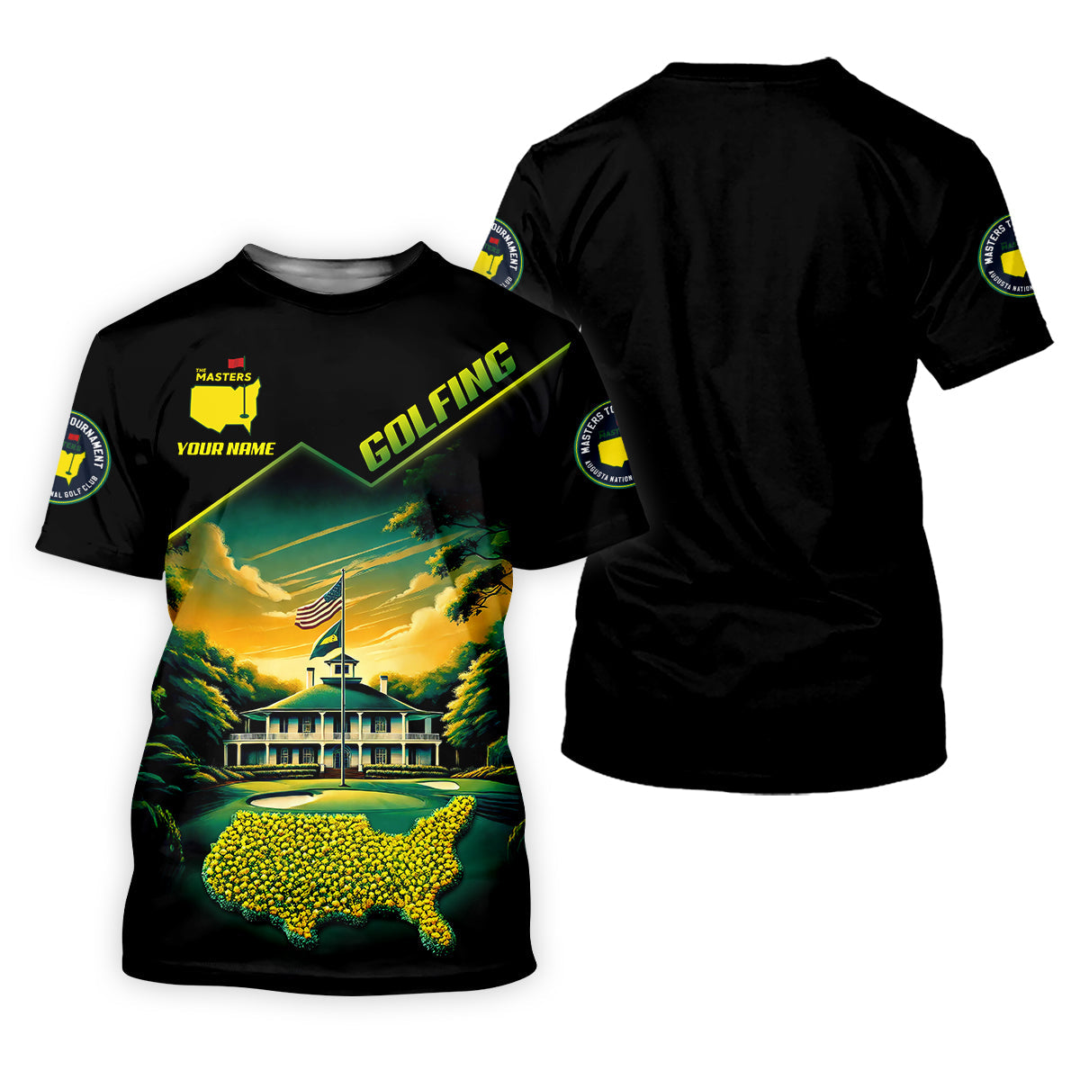 Custom Augusta Golf Course Polo Shirt, Golfing Apparel, Mens Golf Gift, Funny Golf Shirt