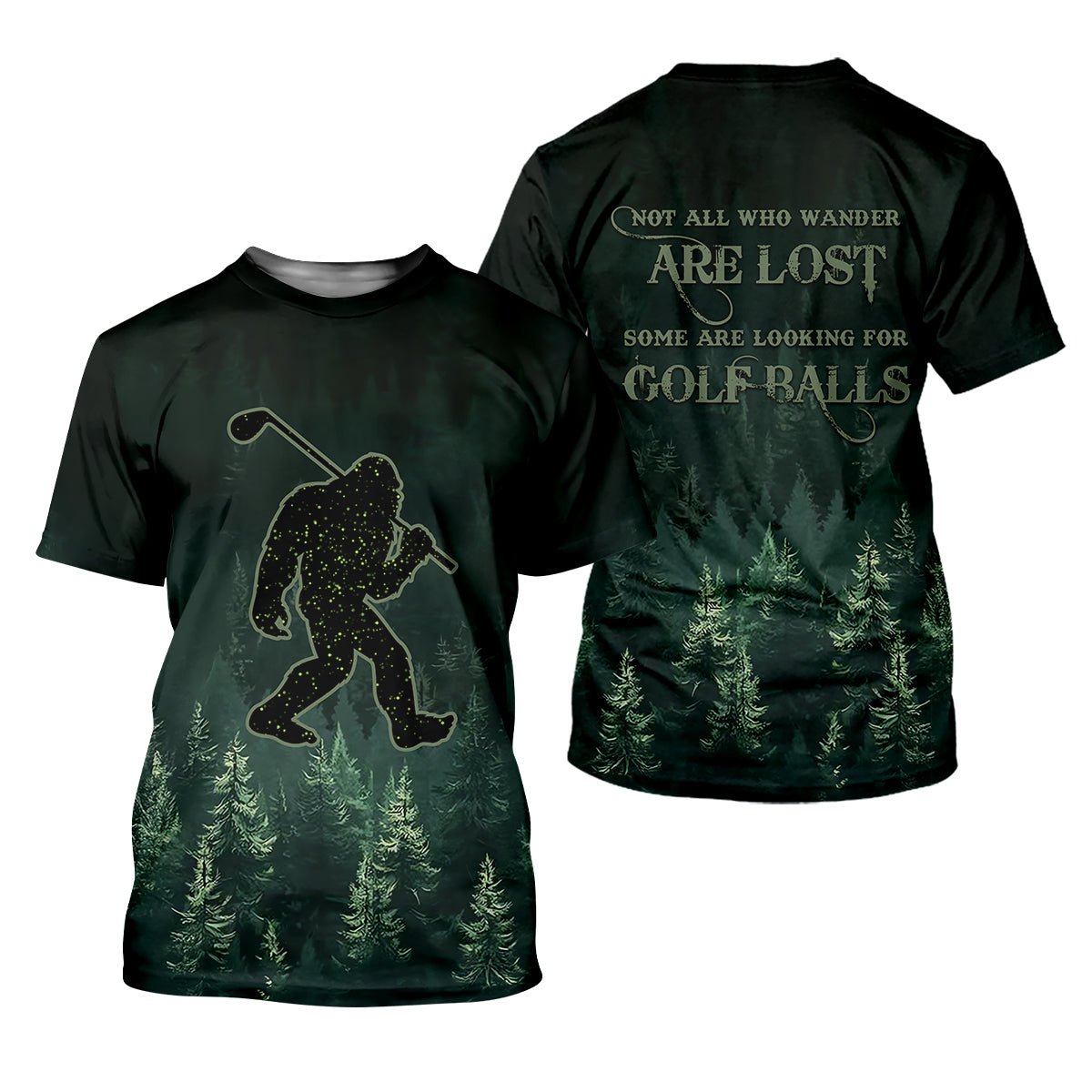 Where Did My Golf Ball Go Bigfoot Men's Golf Polo Shirt, Funny Bigfoot Golf Shirt, Dad Golf Gift