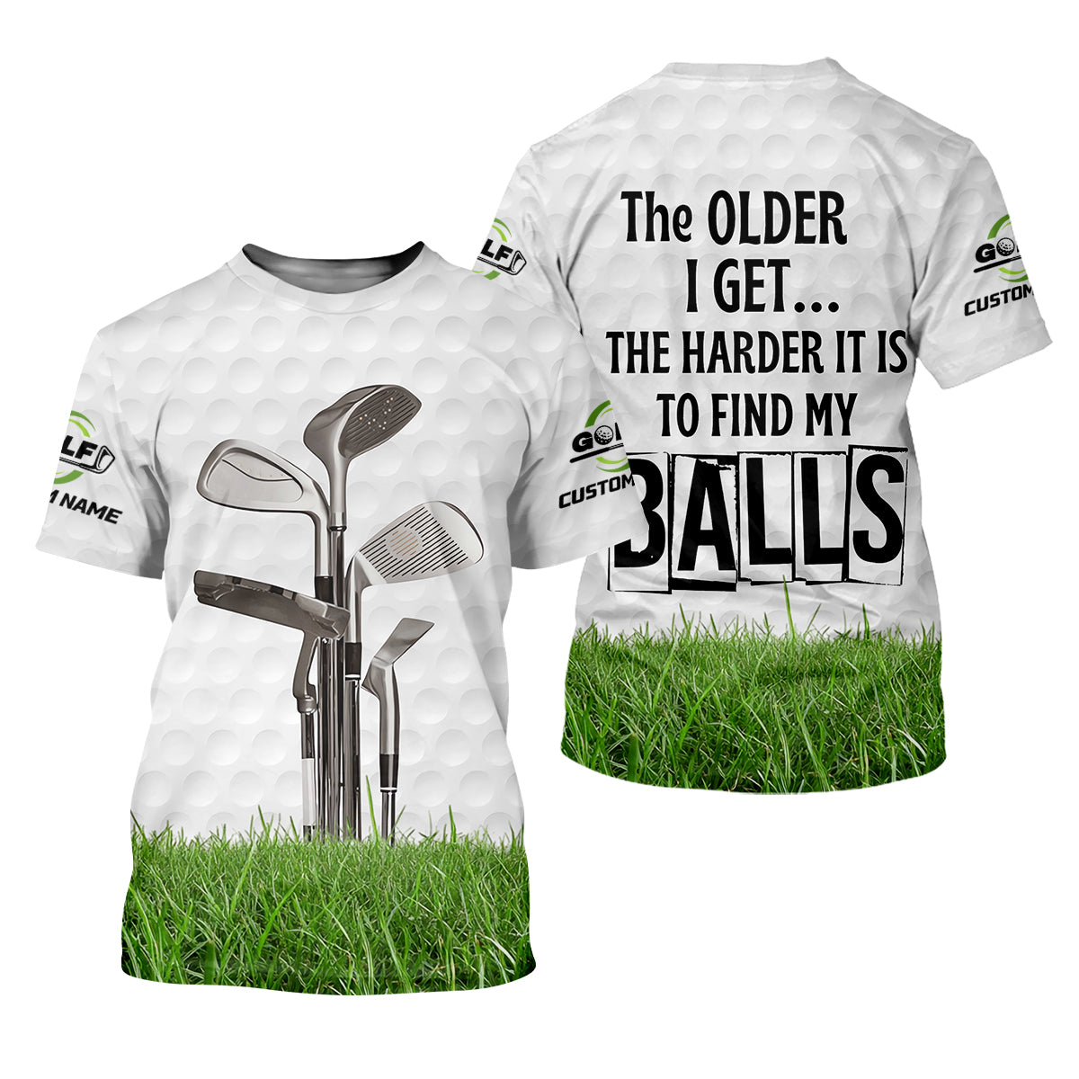 The Older I Get The Harder It Is To Find My Balls Custom Men's Golf Polo Shirt, Funny Golf Shirt, Dad Golf Gift