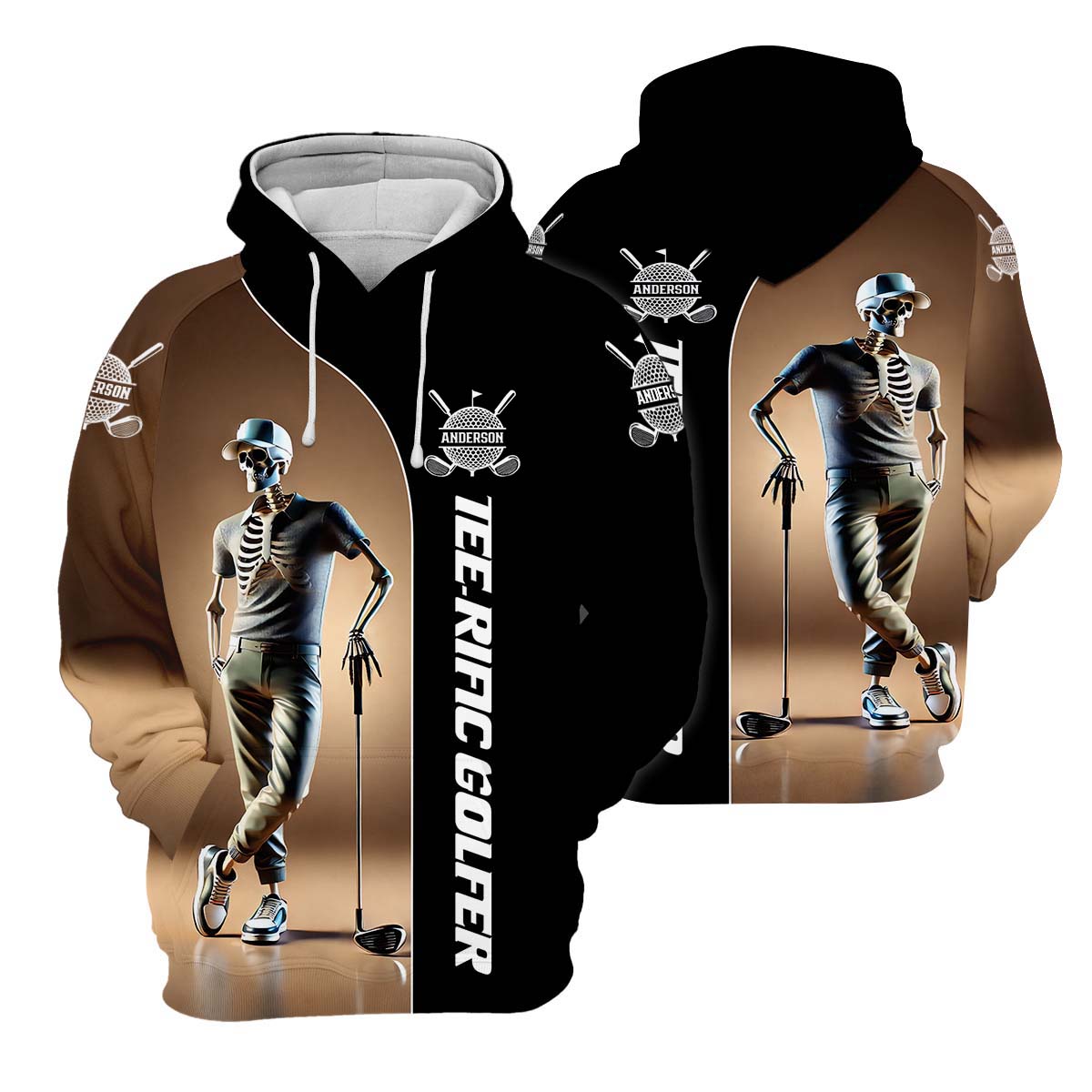 Teerific Skeleton Golfer Custom Golf Shirt, Personalized Golf Shirt, Unique Gift For Golfer