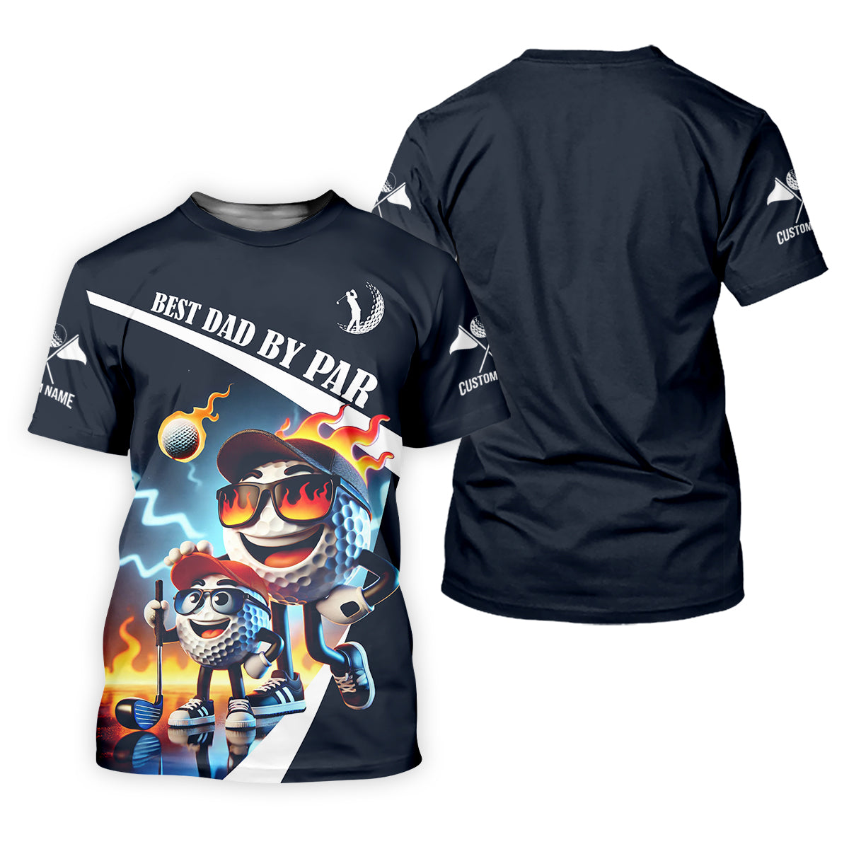 Best Dad By Par Custom Funny Golf Polo Shirt, Christmas Golf Gift