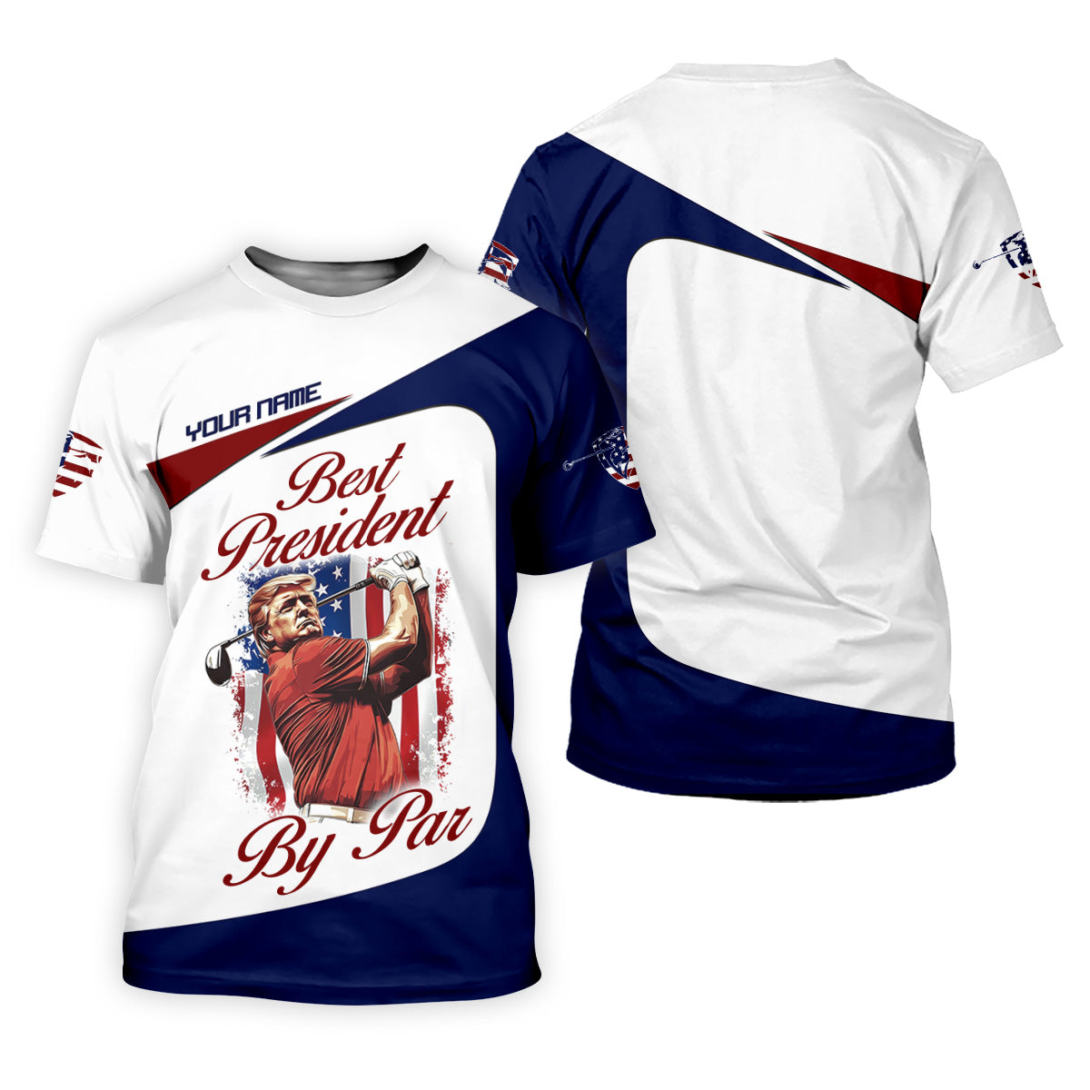 Trump Best President By Par Custom Funny Golf Polo Shirt For Men, Christmas Golf Gift
