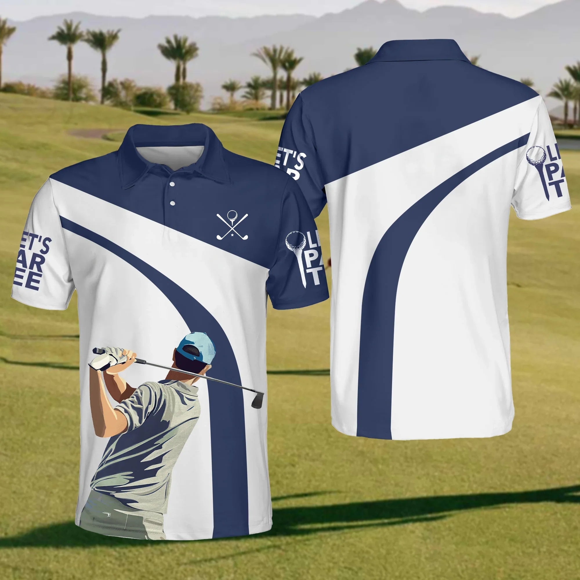 Usa Golfer Mens Golf Polo Shirt, Mens Golf Gift, Mens Golf Shirt