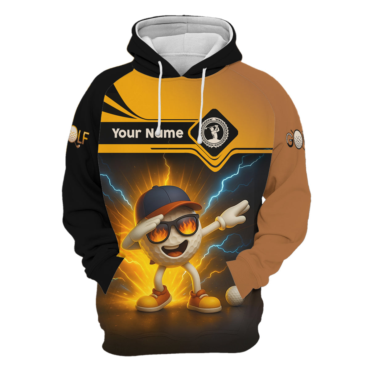 Funny Golf Ball Dabbing Shirt, Men's Funny Graphic Golf Polo Shirt, Gifts For Golfing Dad