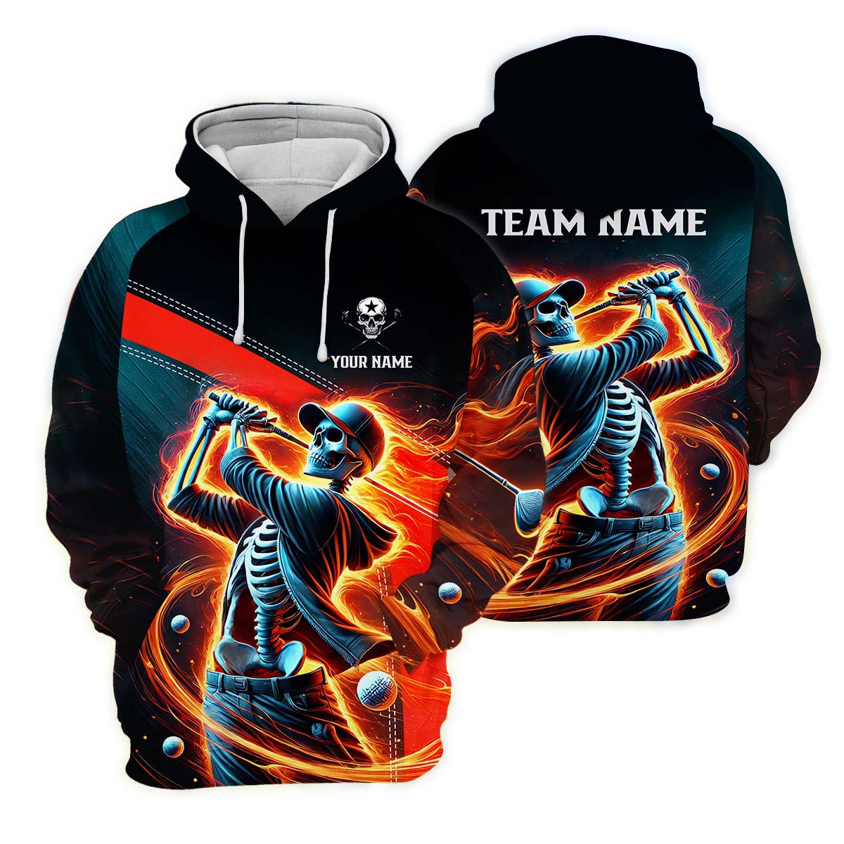 Skeleton Shirt, Personalized Golf Shirt, Unique Gift For Golfer