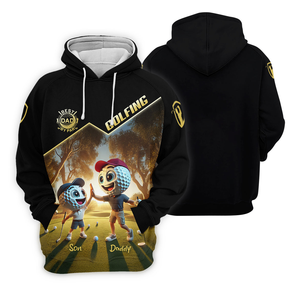 Best Dad By Par Custom Men's Golf Polo Shirt, Dad Golf Gift, Christmas Golf Gift