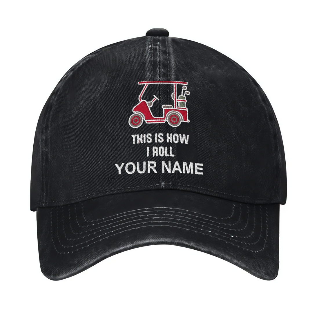 This Is How I Roll Custom Embroidered Baseball Cap, Funny Golf Hat, Dad Golf Gift