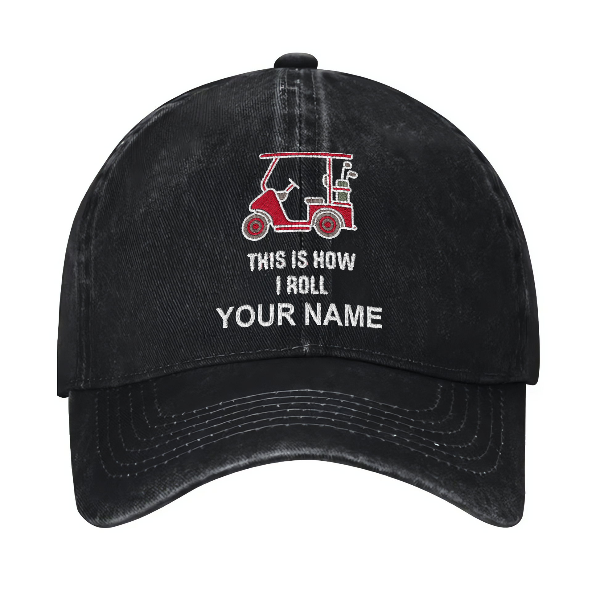 This Is How I Roll Custom Embroidered Baseball Cap, Funny Golf Hat, Dad Golf Gift
