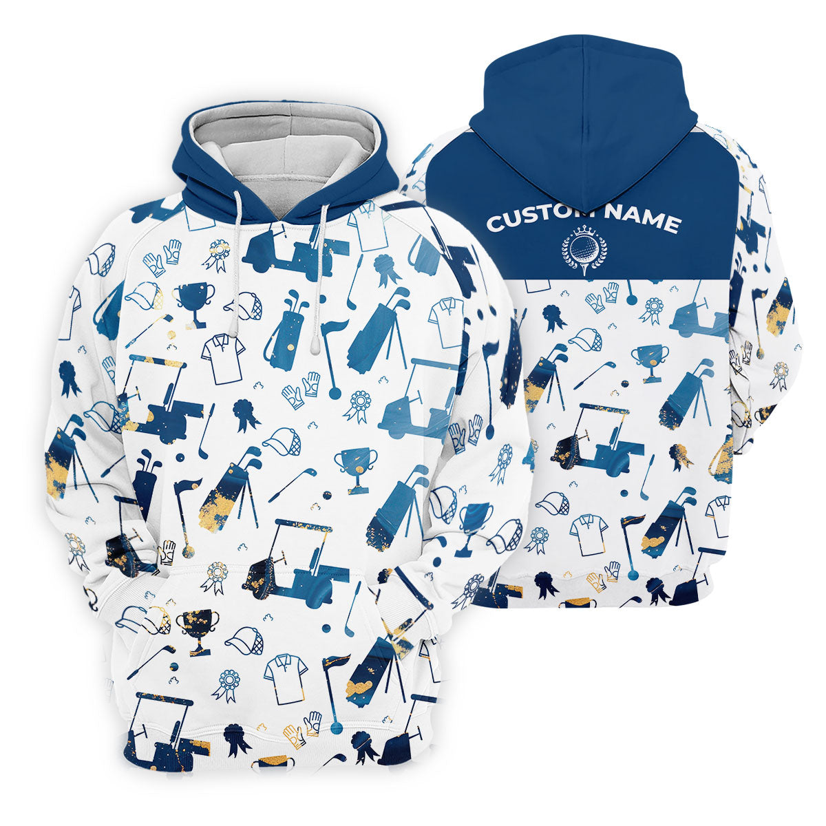 Personalized Golf Pattern Shirt, Men Golf Polo, Matching Golf Shirts, Men's Long Seeve Golf Shirts