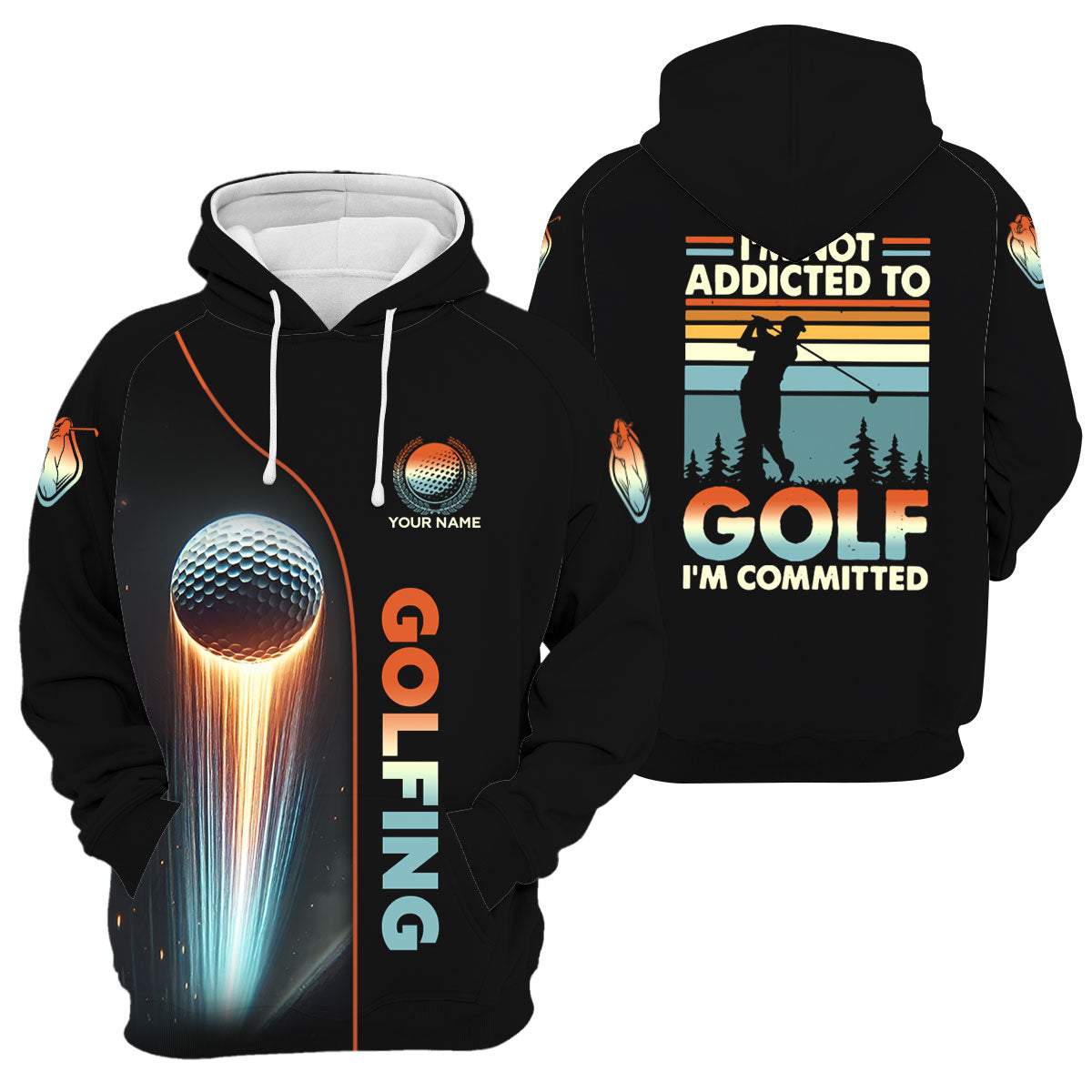 I'm Not Addicted To Golf I'm Committed Custom Funny Golf Polo Shirt, Dad Golf Gift