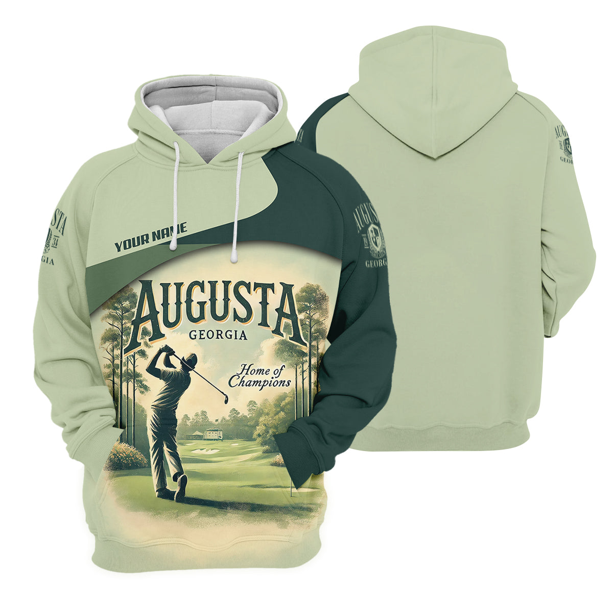 Custom Augusta Georgia Men's Golf Polo Shirt, Mens Golf Gift, Mens Golf Shirt