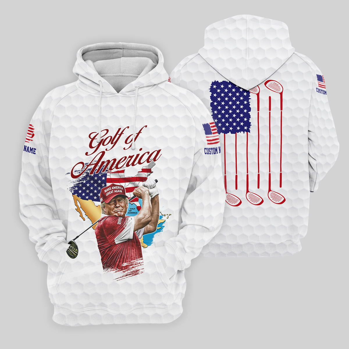 Golf Of America Custom Men's Golf Polo Shirt, Funny Golf Shirt, Christmas Golf Gift