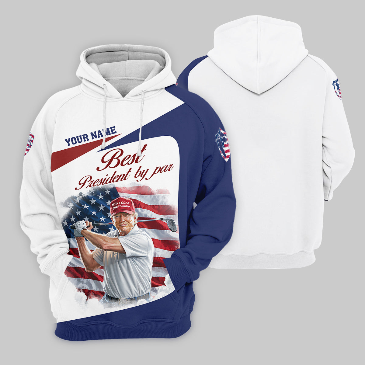 Best President By Par Custom Funny Golf Polo Shirt, Trump Shirt, Christmas Golf Gift