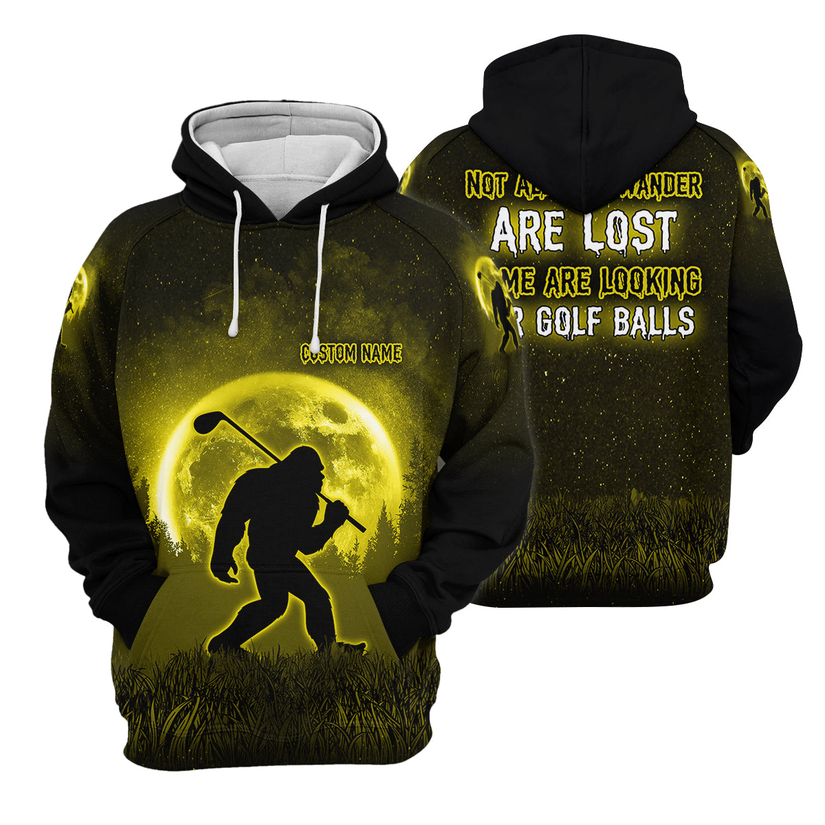 Custom Bigfoot Golf Polo Shirt, Mens Golf Gift, Funny Golf Shirt, Golf Gift For Dad