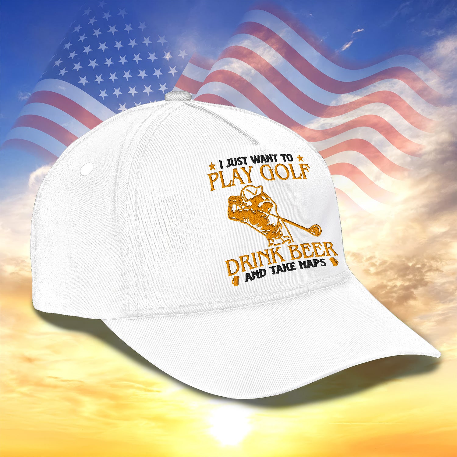 I Just Want To Play Golf Embroidered Baseball Cap, Golf Hat, Dad Golf Gift