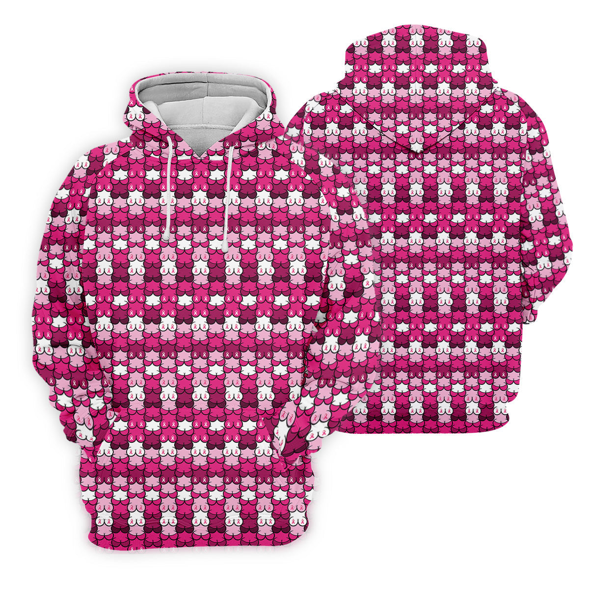 Funny Pink Ribbon Men's Polo Shirt, Breast Cancer Awareness Shirt, Fun Men Golf Shirts